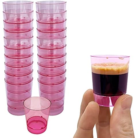 Vasos Chupito Plástico Pack 100 uds Chupito Rosa Cover