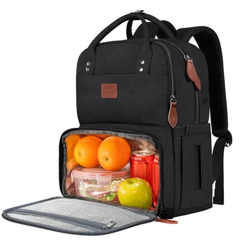 Image of MATEIN 17 Inches Lunch Backpack, Extra Large Lunch Box with Insulated Cooler Compartment, Water Resistant Laptop Backpack for College Work Picnic Beaches