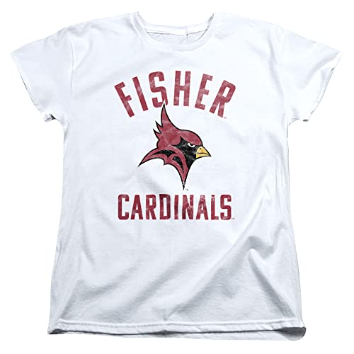 St. John Fisher University Official Cardinals Logo Women's T Shirt, White, Large