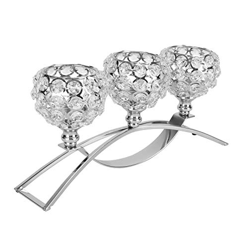 Crystal Candle Holders 3 Arms Candlestick Holders Candelabras for Wedding,Party,Table Decoration, Living Room,Dinning Room Decor