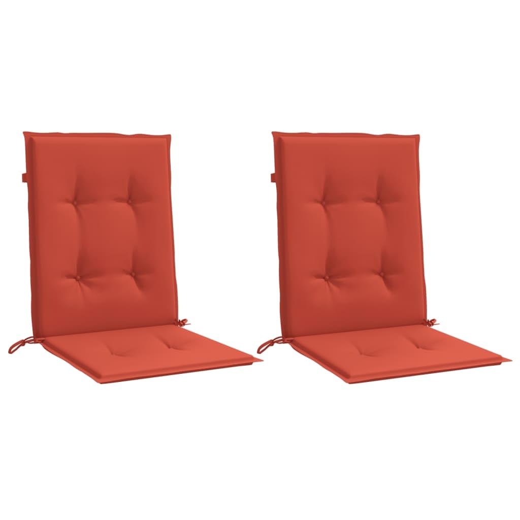 Möbel Wohnaccessoire Lowback Stuhlkissen 2 Stk. Melange Rot 100x50x4 cm Stoff Möbel