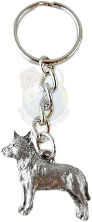Australian Cattle Dog Fine Pewter Keychain Key Chain Ring