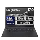 【超薄型軽量×17インチ】 LG gram Pro/超軽量(1299g)/超薄型(12.9mm)/長時間駆動（最大20.5h）/Core Ultra 7 155H/メモリ 16GB/SSD 1TB/17型 IPS液晶 WQXGA(2560×1600) アンチグレア DCI-P3 99%/顔認証/Windows 11 Home/ノートパソコン 17Z90SP-MA78J
