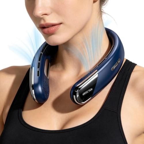 Ventilador de cuello portátil con 5 velocidades y flujo de aire envolvente