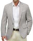 Blazer Hombre Elegante 1 Botón Regular Fit Chaqueta Traje Americana Casual Negocio Oficina Boda Evento Formal Primavera Verano Entretiempo Gris Claro XL