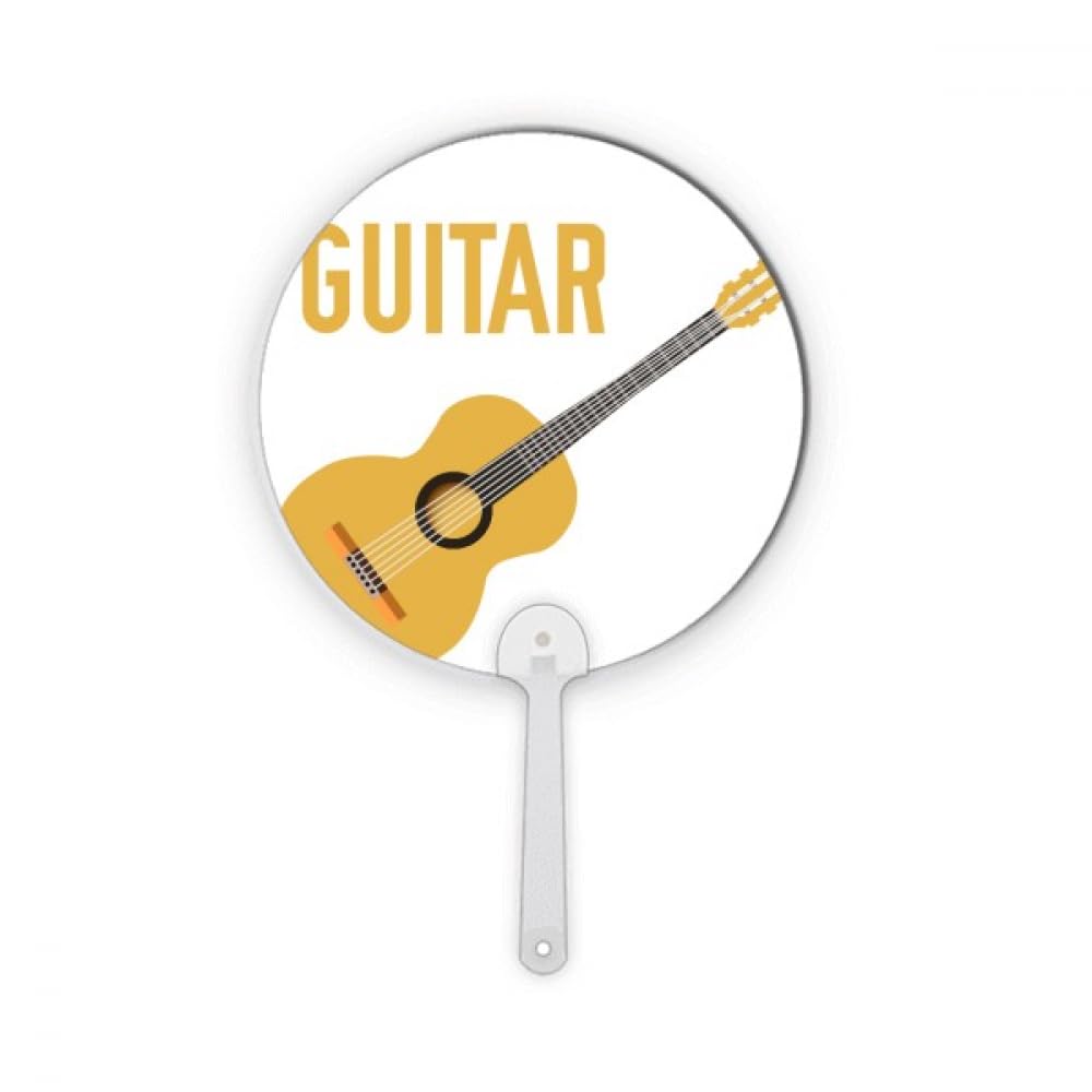 Éventail guitare musique bleu en plastique rond pour décoration