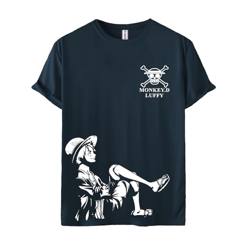 Image of Khakey Anime T-Shirt for Men | One Piece Luffy T-Shirt