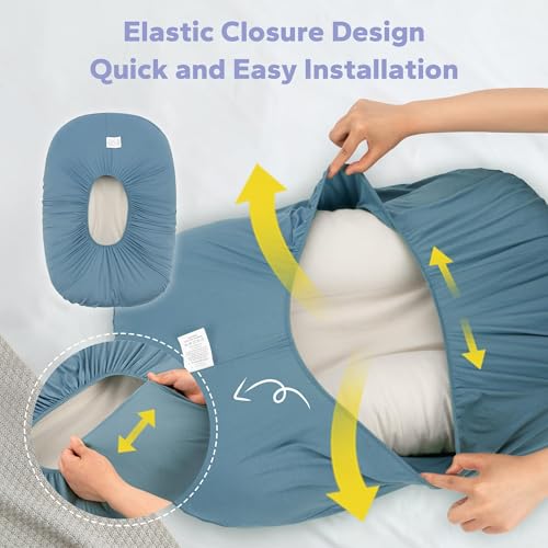Image of FUNUPUP Baby Lounger Cover Only Rayon Derived from Bamboo, Sea Blue | Removable Elastic, Soft Breathable, Easy On /Off Change, Machine Washable