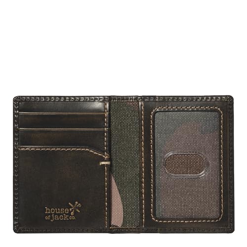 House of Jack Co. Slim Card Wallet for Men, Minimalist Front Pocket Leather Card Holder With Gift Box, Compact Bifold Card Case, Full Grain Cowhide Wallet, Black