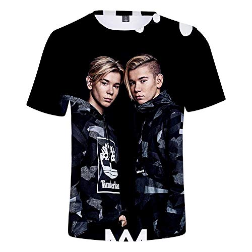 MR.YATCLS T-Shirt Twin Marcus Et Martinus D'été à Manches Courtes T-Shirt Thème Musique T-Shirt Imprimé en 3D Hommes Femmes