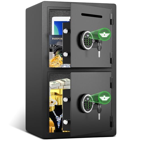 Omethey 5.0 Cu ft Extra Large Safe Fireproof Waterproof, Digital Security Safe Box with Deposit Slot & Metal Storage Box with Backlit Keypad & Dual Alarm for Home Office