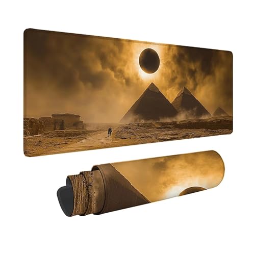 Tapis de souris grand format XXL 800x400 mm motif pyramide Égypte