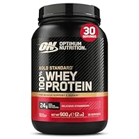 Optimum Nutrition Gold Standard 100% Whey Protein Powder, Delicious Strawberry, 2 Pound (Packaging May Vary)