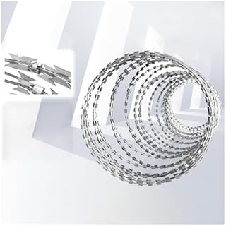Double Spiral Razor Barbed Wire, Galvanized Fence Topper for Enhanced Security, Ideal for Backyard, Farm, Garden, and Factory Wall Protection
