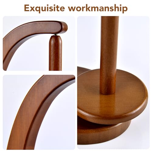 uloi crochet yarn holder - upgrade with crochet accessories storage attachment magnetic wooden yarn storage for knitting accessories perfect for crocheting and knitting projects walnut finish