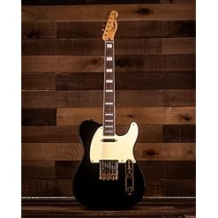 Fender Squier 40th Anniversary Telecaster Gold Edition LRL Black Guitarra Eléctrica - Les Beatles, Paul McCartney, John Lennon, RIngo Starr, George Harrison Fender Squier 40th Anniversary Telecaster Gold Edition LRL Black Guitarra Eléctrica – Image 3