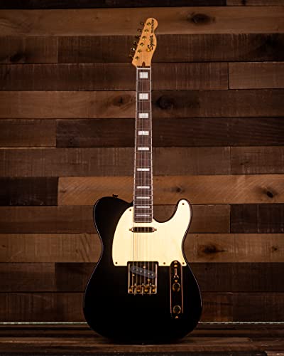 Fender Squier 40th Anniversary Telecaster Gold Edition LRL Black Guitarra Eléctrica - Les Beatles, Paul McCartney, John Lennon, RIngo Starr, George Harrison Fender Squier 40th Anniversary Telecaster Gold Edition LRL Black Guitarra Eléctrica – Image 4