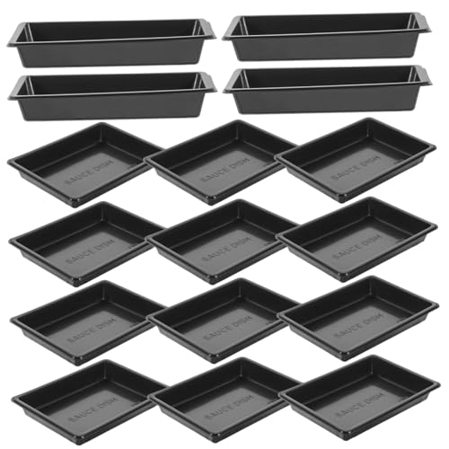 Mipcase 100個使い捨て醤油ディップボウル 寿司用調味料皿 ブラック方形ソ
