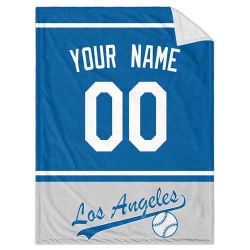 ANTKING Los Angeles Blanket Throw Blanket Custom Any Name and Any Number Gifts for Men Women Baby