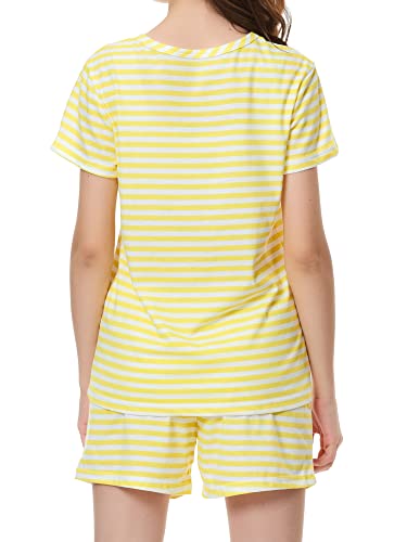 Image of Cozchique Summer Pajamas for Girls - Stripe & Glittering Heart PJS Pal Cute Jammies Set Big KidsSize 6-16