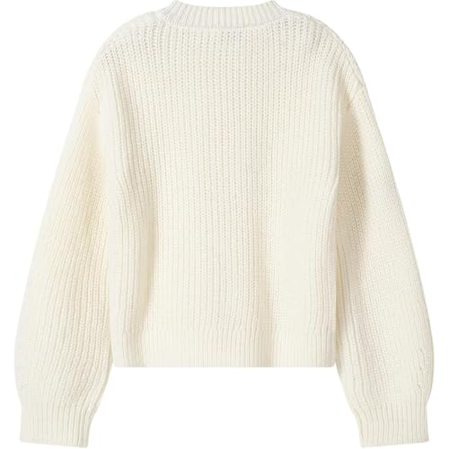 Girls' Button Knit Jacket, Soft and Warm, Round Neck Casual Sweater2