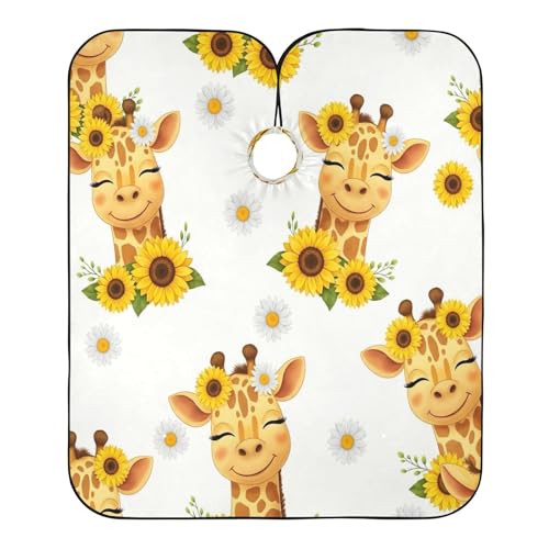 RPLIFE Cute Giraffes - Bavaglino da parrucchiere, mantella protettiva, mantella da barbiere da uomo