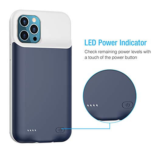 Battery Case For Iphone 12/12 Pro, 7000Mah Slim Portable Protective Charging Case Compatible With Iphone 12/12 Pro (6.1 Inch) Rechargeable Battery Pack Charger Case (Blue) #TOP2