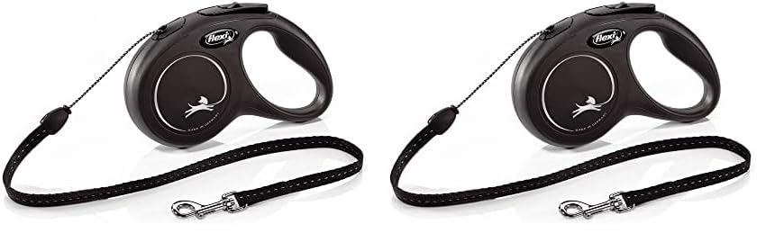 flexi New Classic S Seil 5 m schwarz für Hunde bis 12 kg (Packung mit 2)