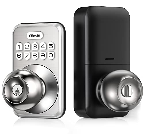 Zowill Keyless Entry Door Lock, Electronic Keypad Deadbolts With Knob Handle, Auto-Lock&Anti-Peeping Password, 20 Customizable User Codes And One-Time Code, Front Door Lock Set With Handle #TOP28