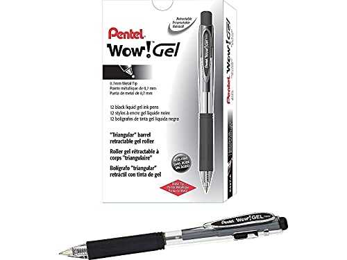 Bolígrafo retráctil de gel Pentel K437A 0.7mm negro x12 miniatura 2