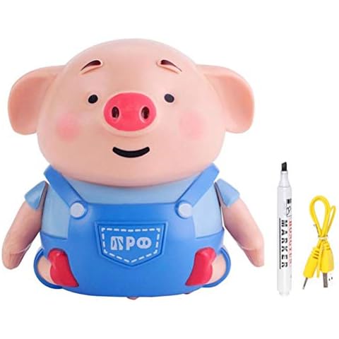 AimdonR Children's Inductive Car Toy, Magic Pen Inductive Cars Cute Electric Pig Model Lights with USB Charging Cable for Toddlers Children Car Cover