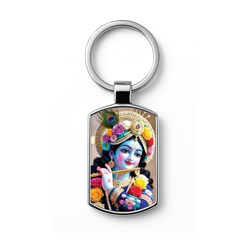 Image of Stylish Metal Keychains with Permanent Glossy Print - Inspirational Quotes & Spiritual Designs - Perfect Key chains for loved ones, Personal Use, Gifts & Return Gifts