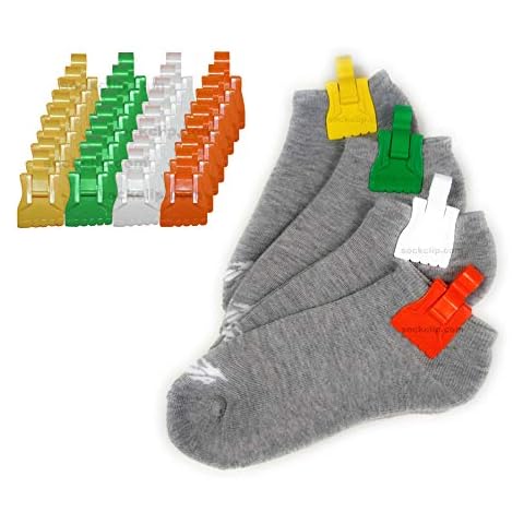 The Amazing Sock Clip Sock Holder, Spring Assorted 32 Clips, (8 Each of 4 Colors) Made in U.S.A. C Cover