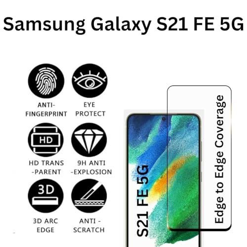 Image of ViS compatible with Samsung Galaxy S21 FE 5G / S21FE 5G Tempered Glass [with warranty] screen protector guard Full Edge to Edge 9H Full Glue FHD with Easy Installation kit - Pack of 1