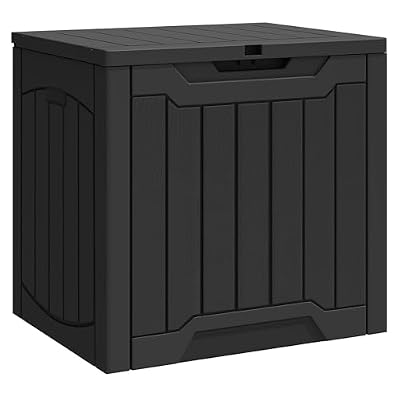 YITAHOME Outdoor Resin Storage Box 31 Gal, Water-resistant Patio Deck Box Outdoor Storage Box for Pillows, Garden Equipment, Securely Lockable, Black