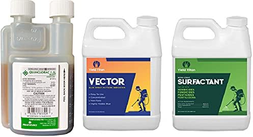 Primesource Quinclorac 1.5 Select (Drive XLR8) Liquid Crabgrass Killer 7.5 Ounces with Yield Titan's Vector Blue Concentrated Spray Pattern Indicator and Non-Ionic Surfactant Combo Pack
