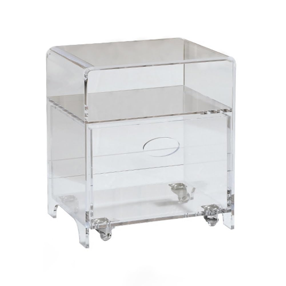 Table de chevet avec couche de rangement en acrylique en U pour petite table basse