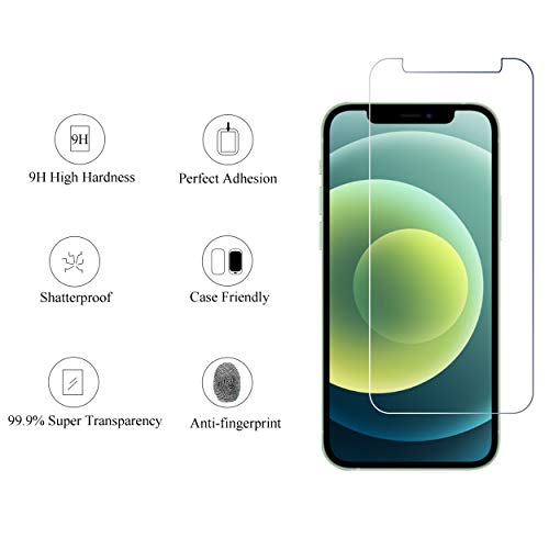 Ailun 2 Pack Screen Protector for iPhone 12 Mini [5.4 inch] with 2 Pack Camera Lens Protector,Tempered Glass Film,[9H Hardness]-HD