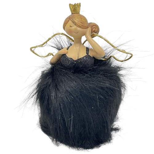 Schwarze Engel Figuren 20 Dadeldo Living & Lifestyle Dekofigur Engel Schwarz Resin-Kunstfell...