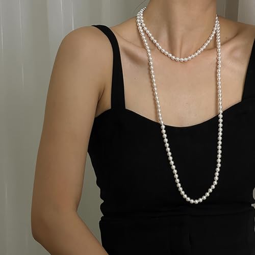 Image of Zeffy Pearl Necklace 4MM /6MM /8MM Dainty Round Imitation Pearl Choker Necklace Wedding Pearl Necklace Delicate Jewelry for Women Simple Bridesmaid Jewelry Gifts