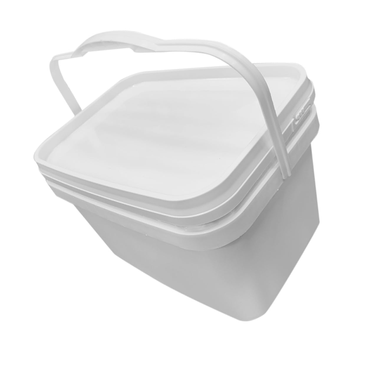 Secchio per Vernice in Plastica 10l Bianco con Coperchio e Manico, Leggero e Facile da Trasportare, Mastello per Pittura e Uso Domestico