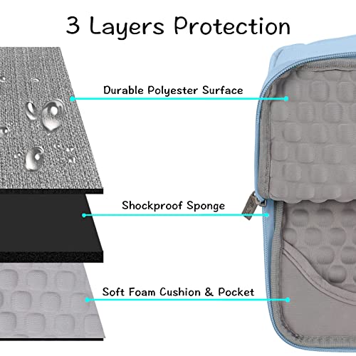 Image of MOSISO Laptop Case 13.3 inch, 13-13.3 inch Laptop Sleeve with Handle Compatible with MacBook Air /Pro 13 /Pro 14 M5 M4 M3 M2 M1,HP Dell ASUS Lenovo, Polyester Multifunctional Computer Bag, Air Blue