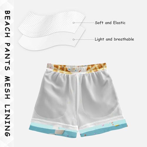 Ice Cream Boys' Swim Trunks Quick-Dry Fabric Lightweight & Breathable for Beach Pool4