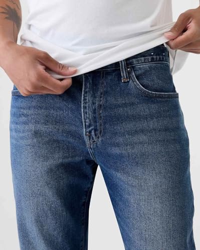 Image of Gap Men Straight Fit Solid Mid Rise Mid Washed Jeans