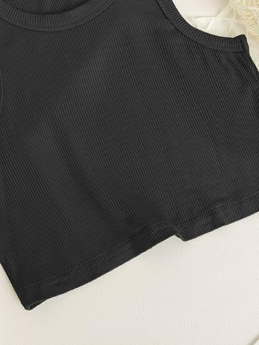 Image of NEW 6-14Y Tween Girls Stretchy Rib Knit Outfit Rayon Tank & Shorts Set Casual Lounge Playwear