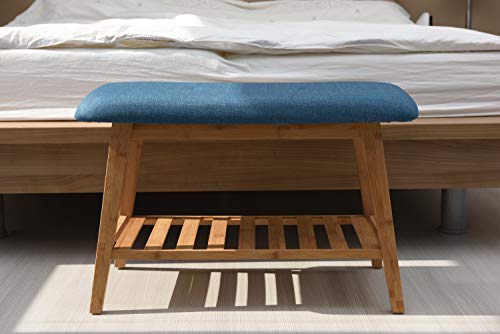 CLS D&S Vertriebs Banc à chaussures, en bois rembourré, avec porte-chaussures