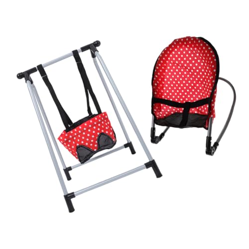 FUNOMOCYA Ensemble de Jeu 2 Pièces pour Poupée Fauteuil à Bascule Rouge et Balançoire Rouge,...