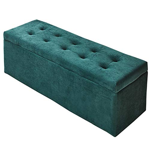 IBOWZ Puff Almacenaje, Taburete de sofá Rectangular Plegable de Franela Suave con Tapa y Almacenamiento de Seguridad contra Incendios. Asiento cómodo.