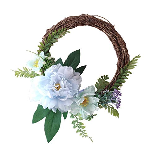 Couronne de Noël de porte extérieure et décoration murale de fête pour fenêtre