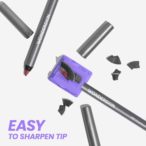 Wonderskin Lipliner-Stift – 360-Kontur-Lipliner, Langlebig, Spitzbar, Wasserfest Und Übertragungssicher, Brauner Lipliner-Stift (Sattel)
